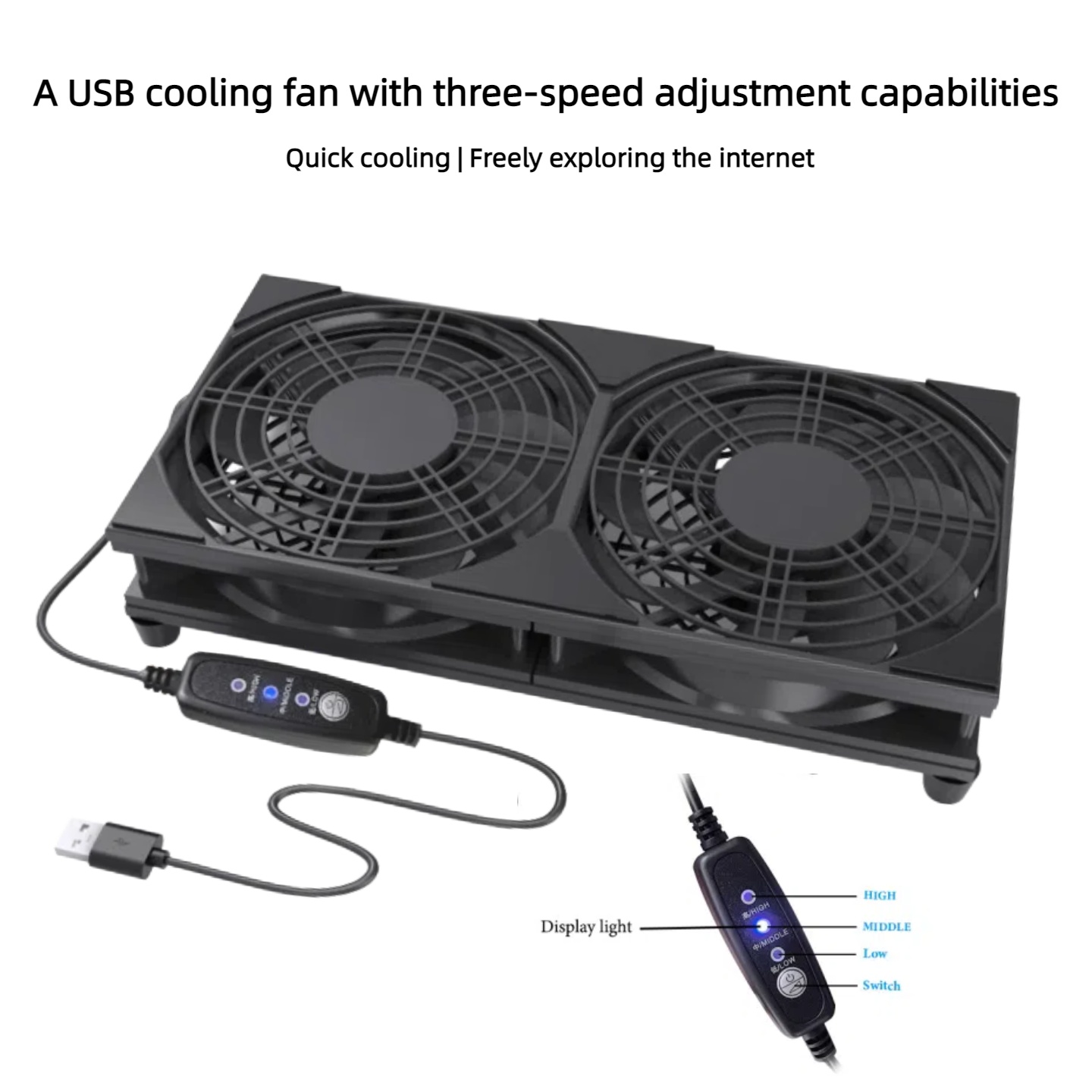 Dual USB Cooling Fan with 3-Sp - Gaming Console In ulasan dan harga